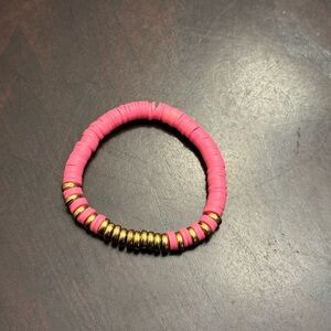 Pink and gold Clay bead bracelet
